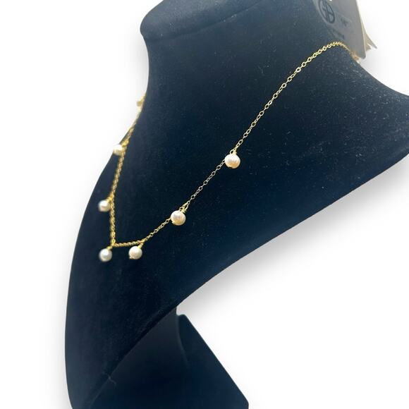 NWT Giani Bernini Pearl Dangle Collar Necklace 18K Gold over sterling silver - Picture 8 of 12